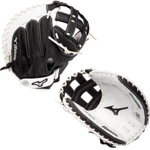 NEW MIZUNO franchise fp catcher's softball mitt in white/black